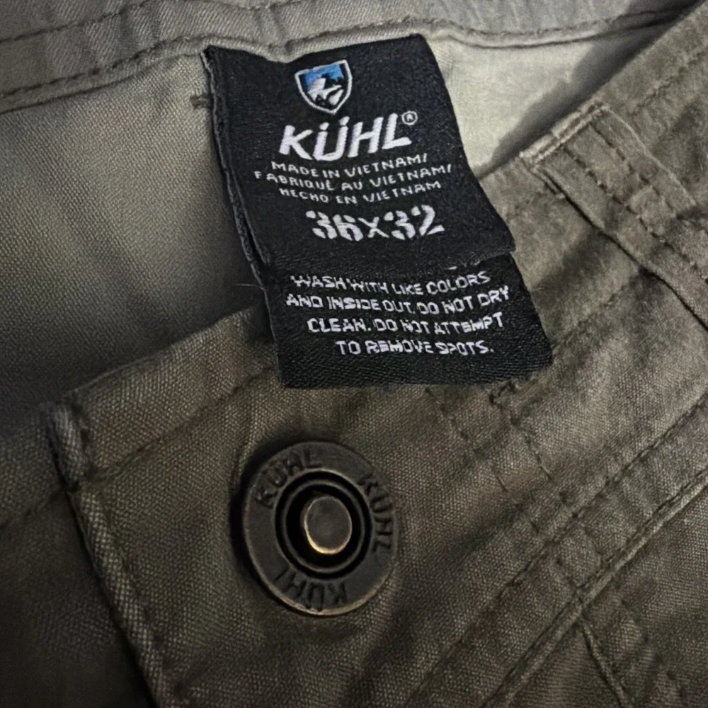 Kuhl Revolvr Pants Mens 36x32 Olive Grey Vintage Patina Dye Stretch Outdoor
